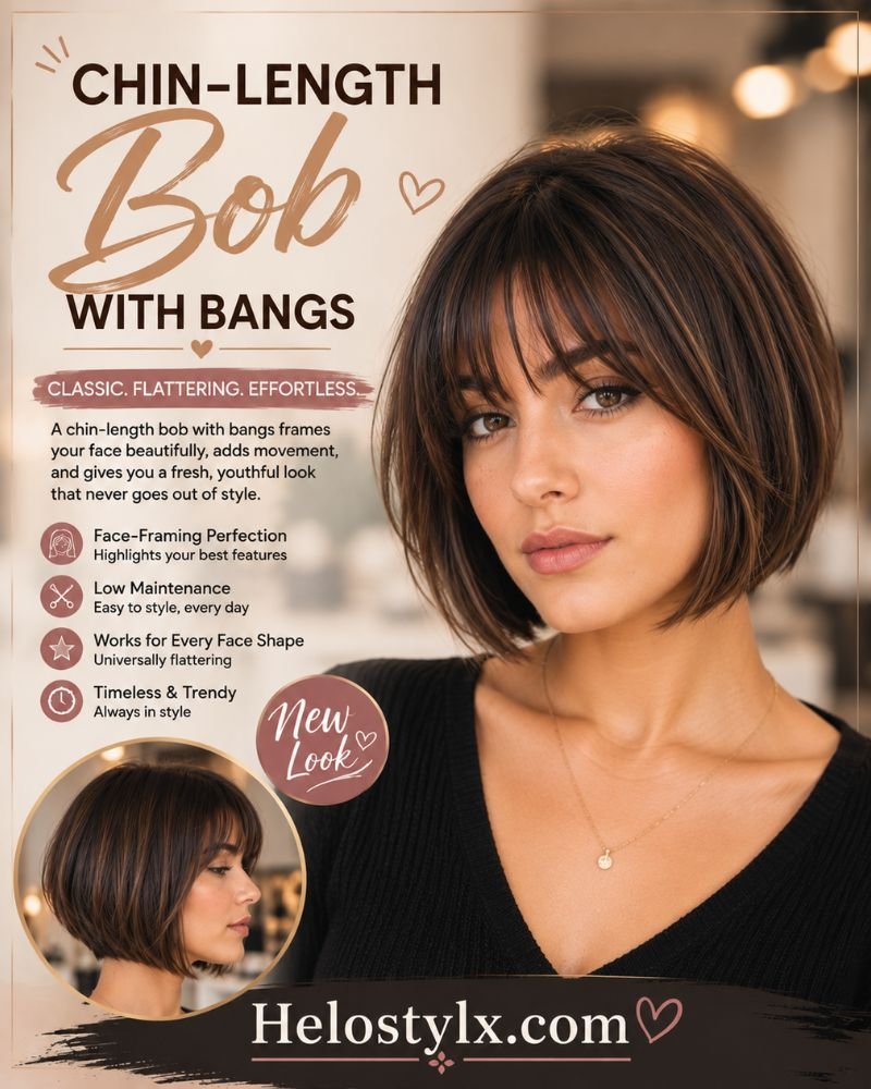 Chin-Length Bob with Bangs