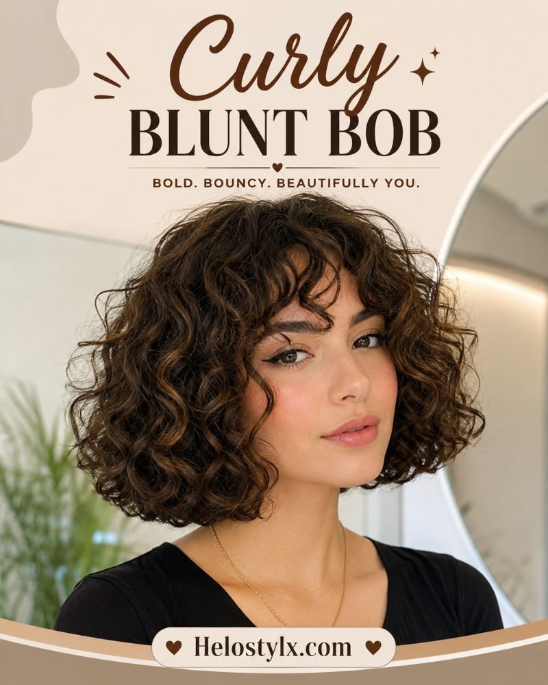 Curly Blunt Bob