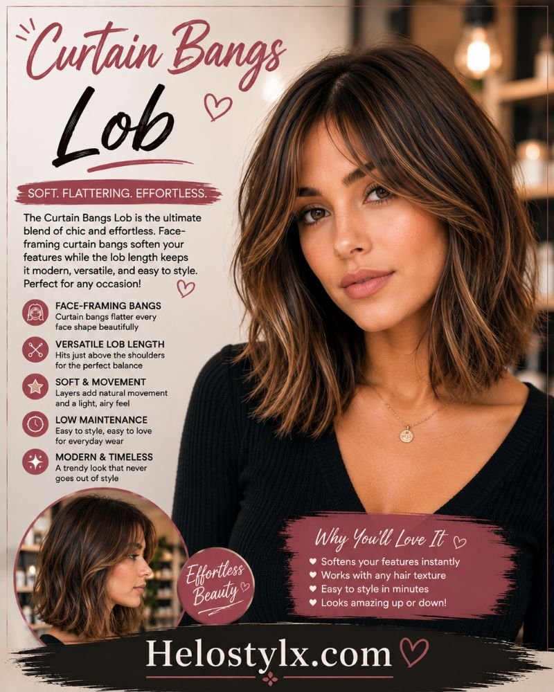 Curtain Bangs Lob