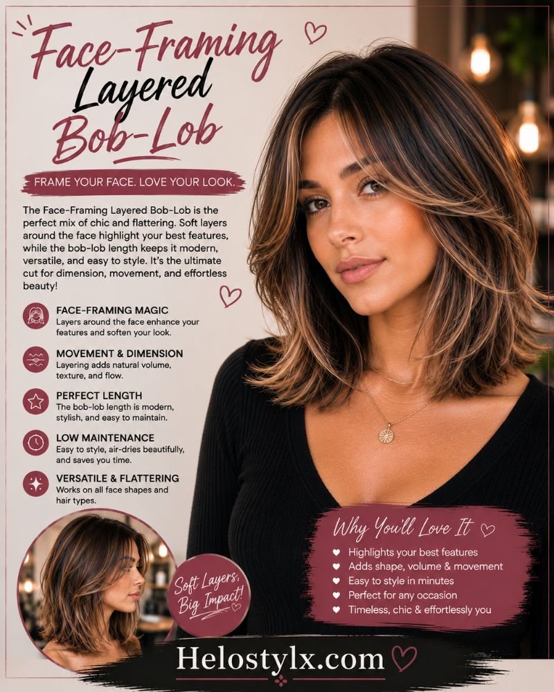 Face-Framing Layered Bob-Lob