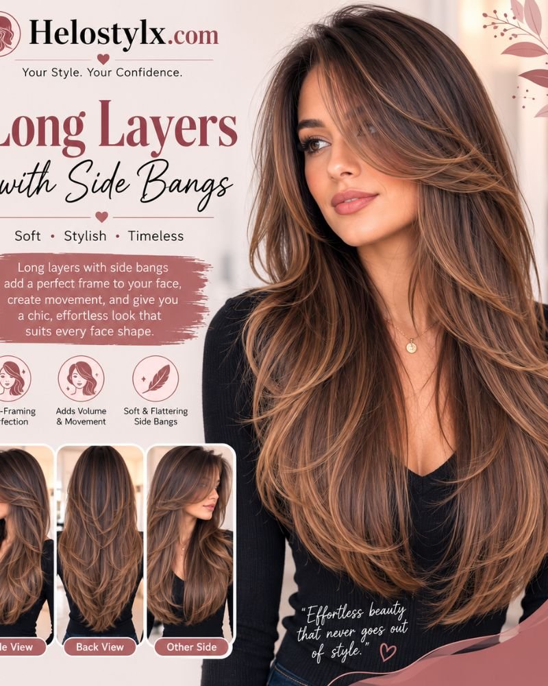 Long Layers with Side Bangs
