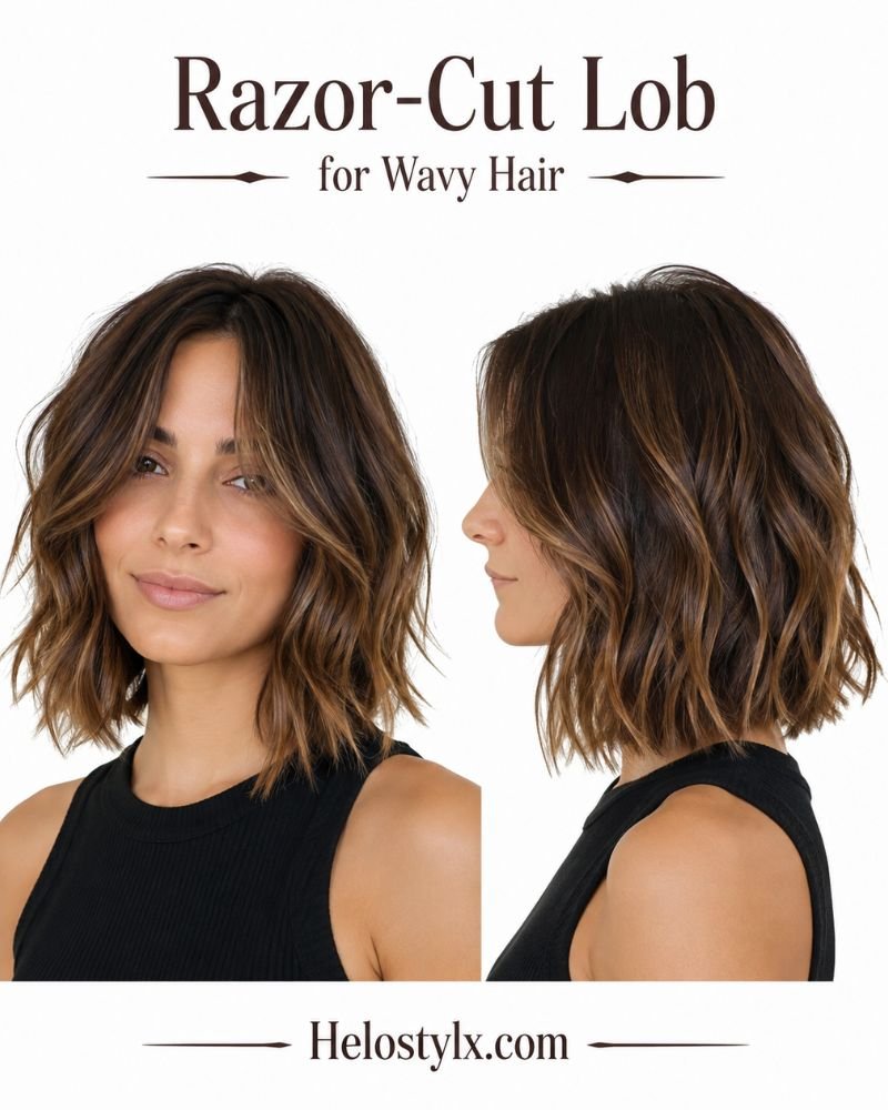 Razor-Cut Lob for Wavy Hair