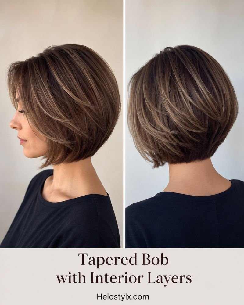 Tapered Bob with Interior Layers