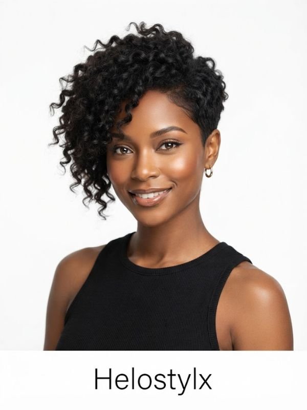 Asymmetrical Curly Pixie