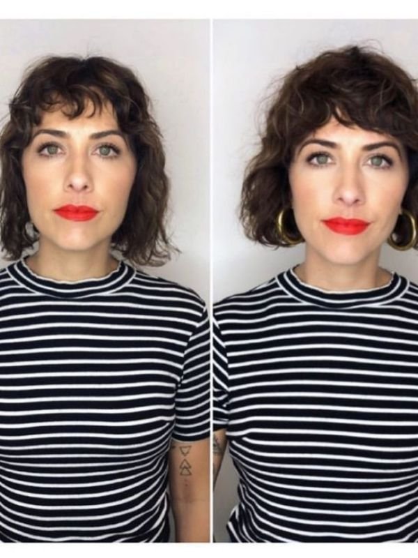 Before-And-After Tousled French Bob