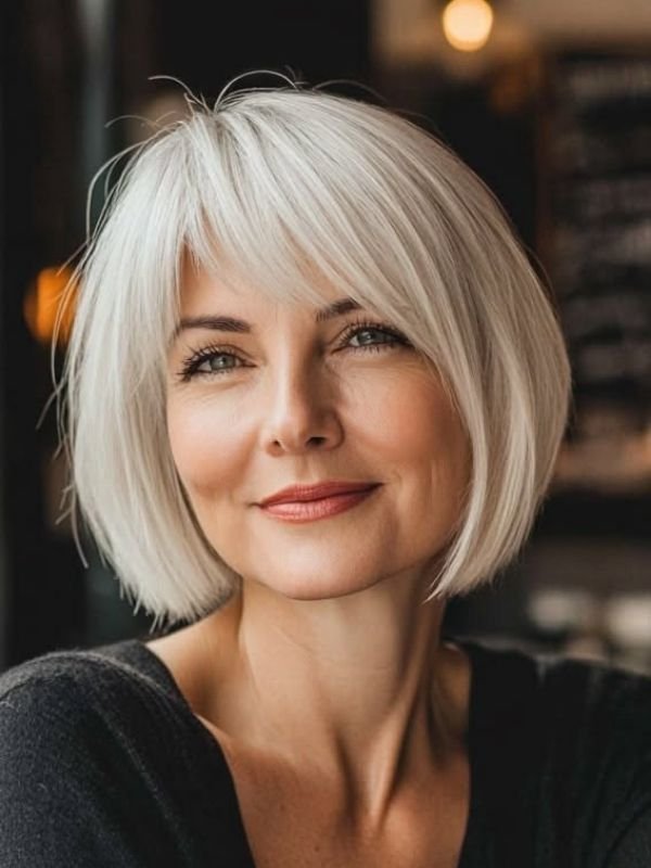 Bob With Side Swept Bangs