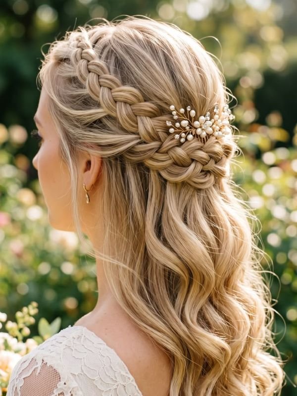 Bohemian Braided Half Up Half Down Hairstyle