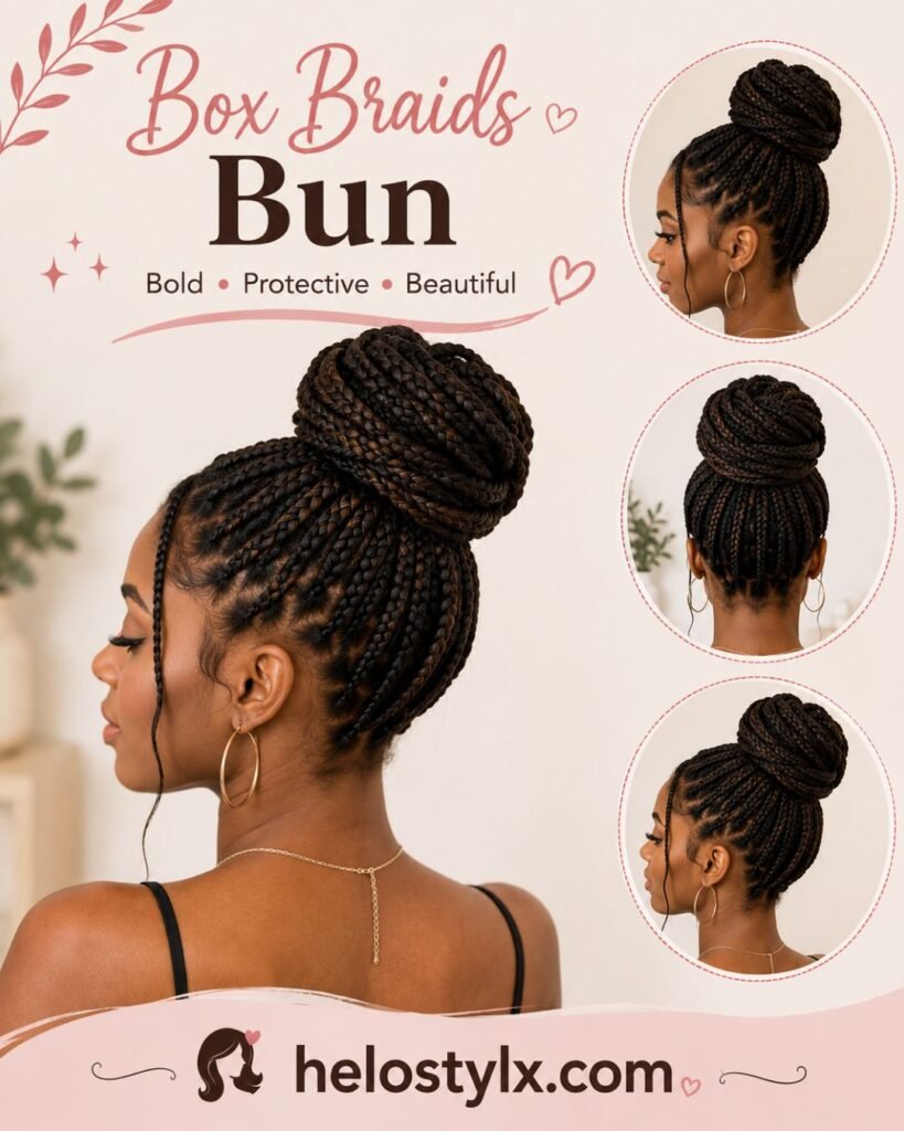Box braids bun