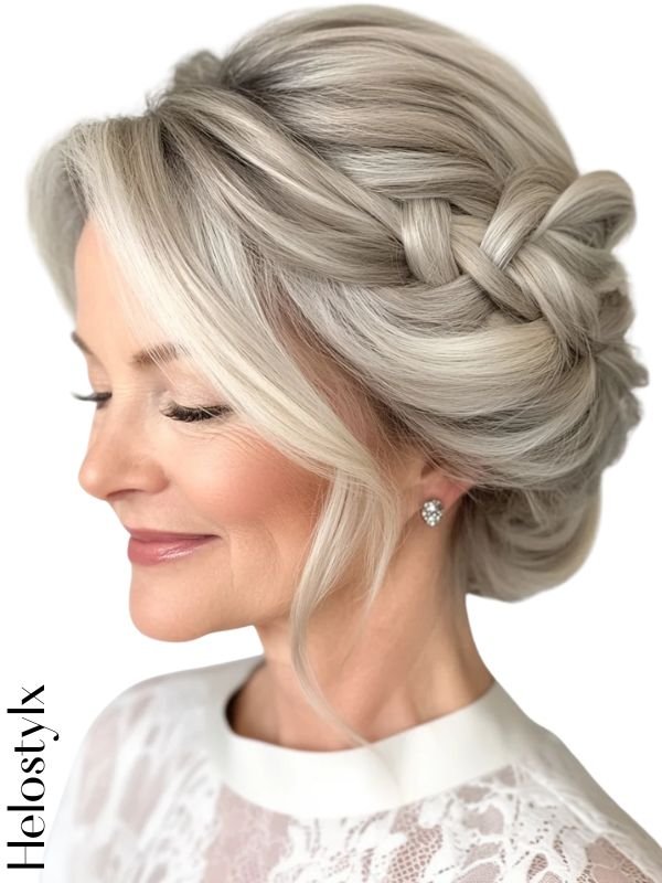 Braided Silver Updo