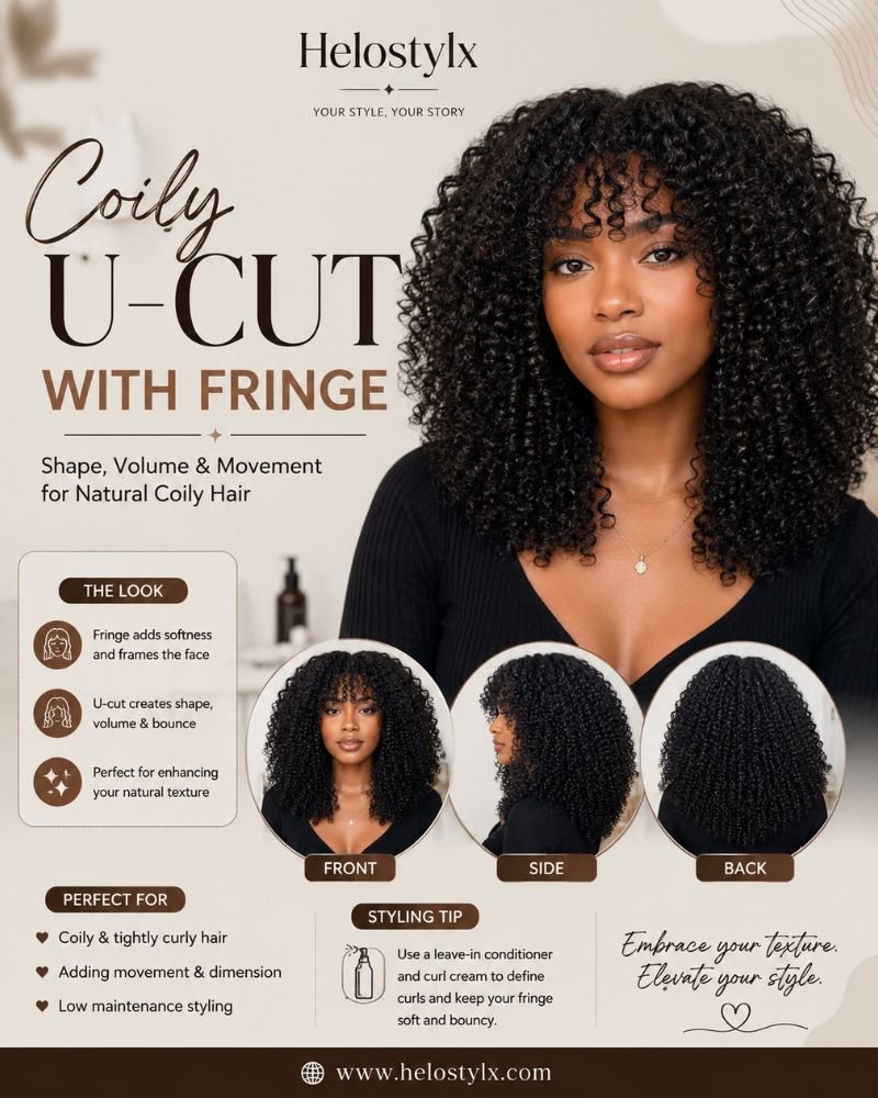 Coily U-Cut With Fringe