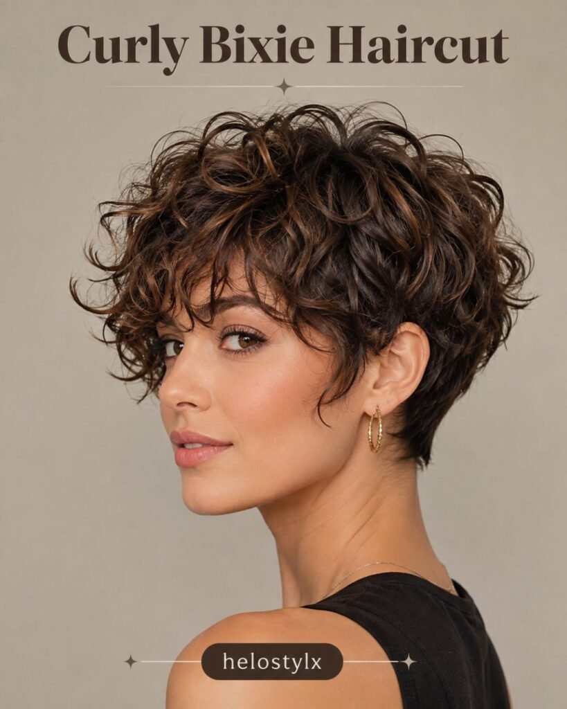Curly Bixie Haircut