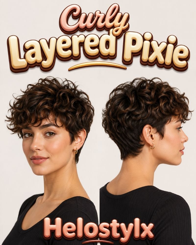 Curly Layered Pixie