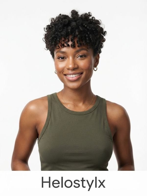 Curly Pixie with Bangs Fringe