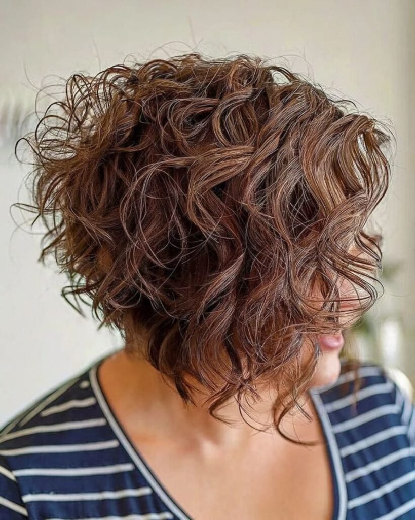 Curly Stacked Bob