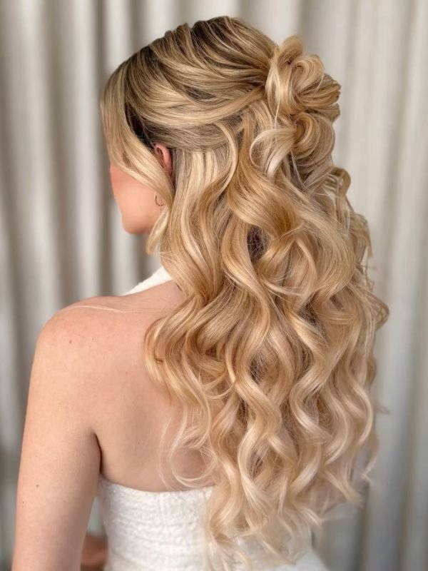 Curly Twisted Half Up Half Down Hairstyle