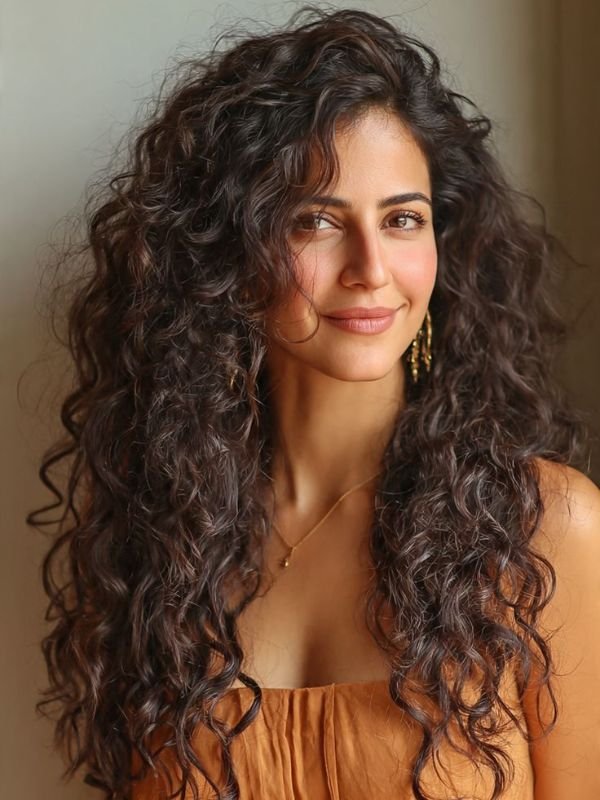 Curly Wolf Cut Long Hair