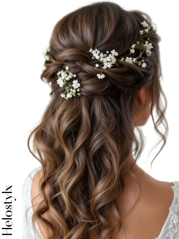 Floral Half-Up Curls