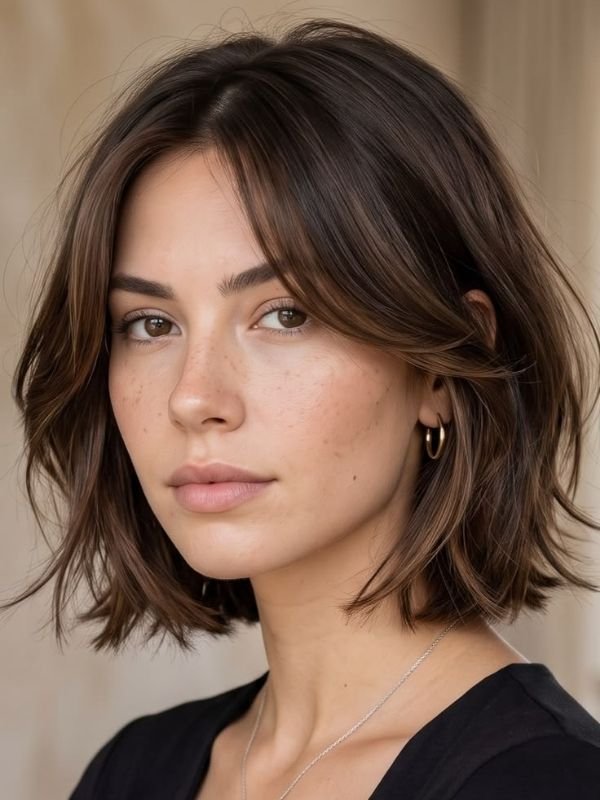 French Bob With Curtain Bangs