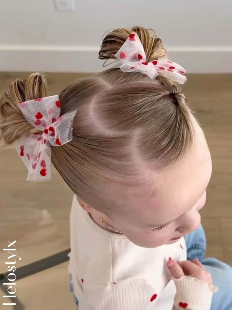 Glitter Parting with Bow Pigtails