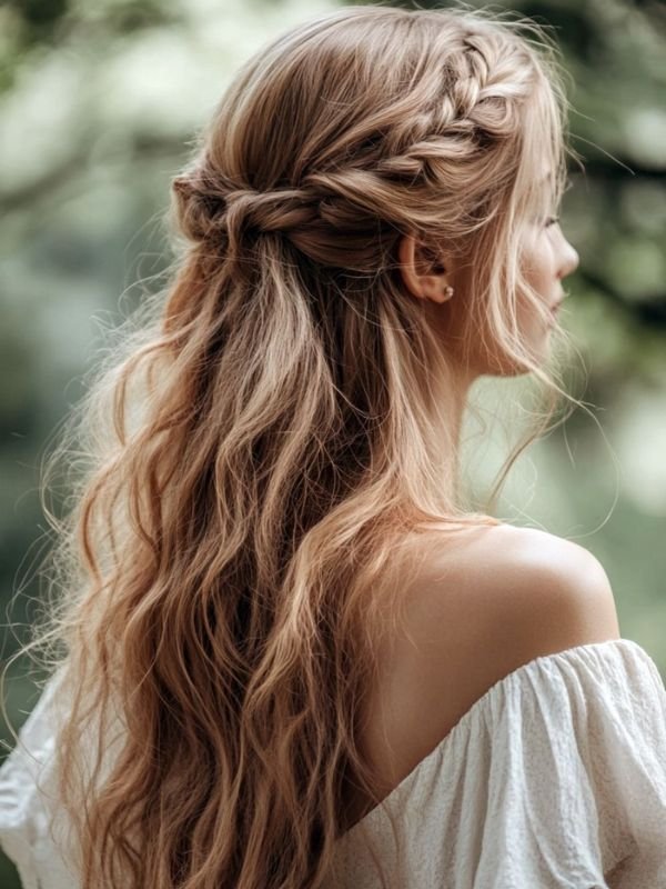 Half Up Half Down Wedding Hair With Braid