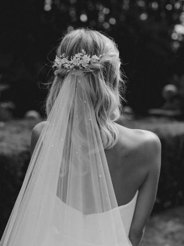 _Half up Half Down Wedding Hair with a Veil