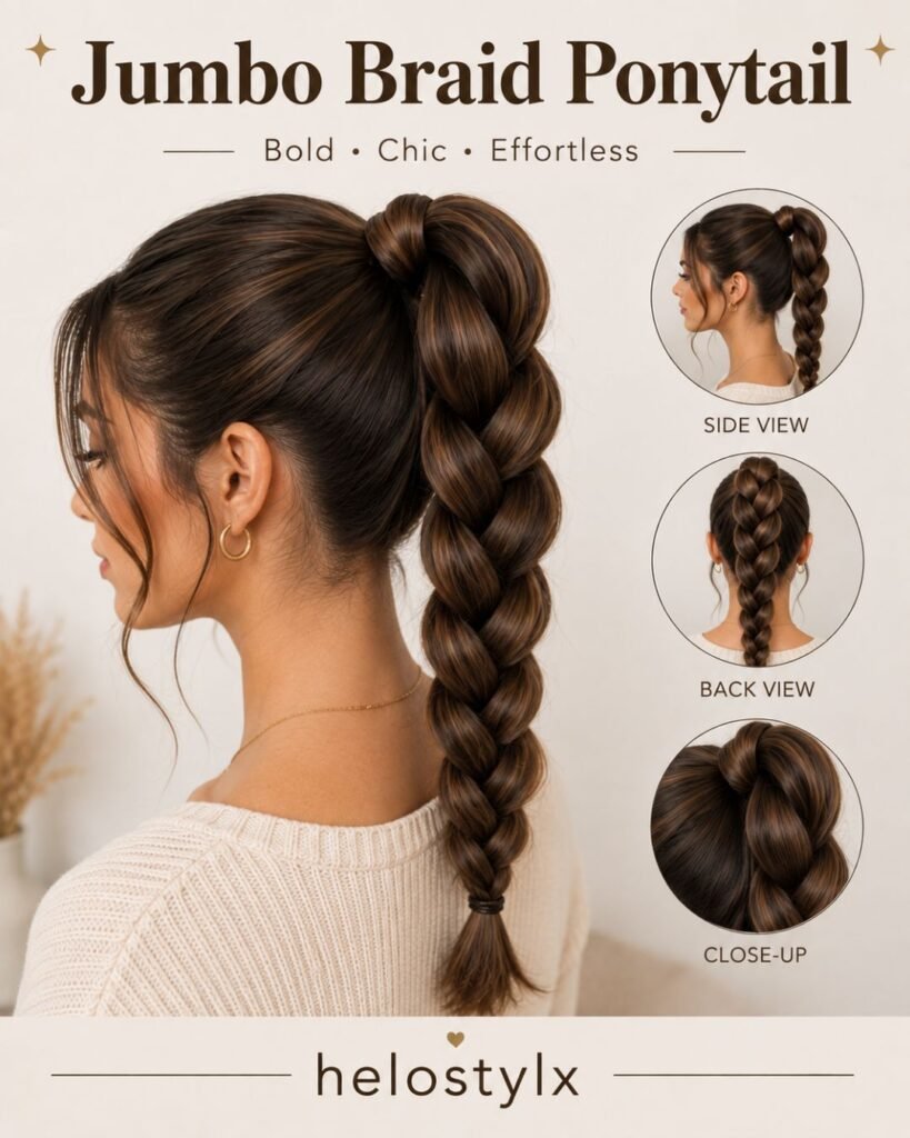 Jumbo braid ponytail