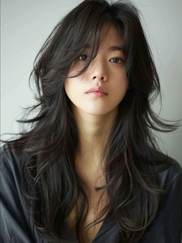 Korean Wolf Cut Long Hair
