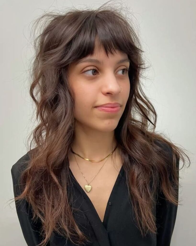Long Hair with Razor Cut Bangs