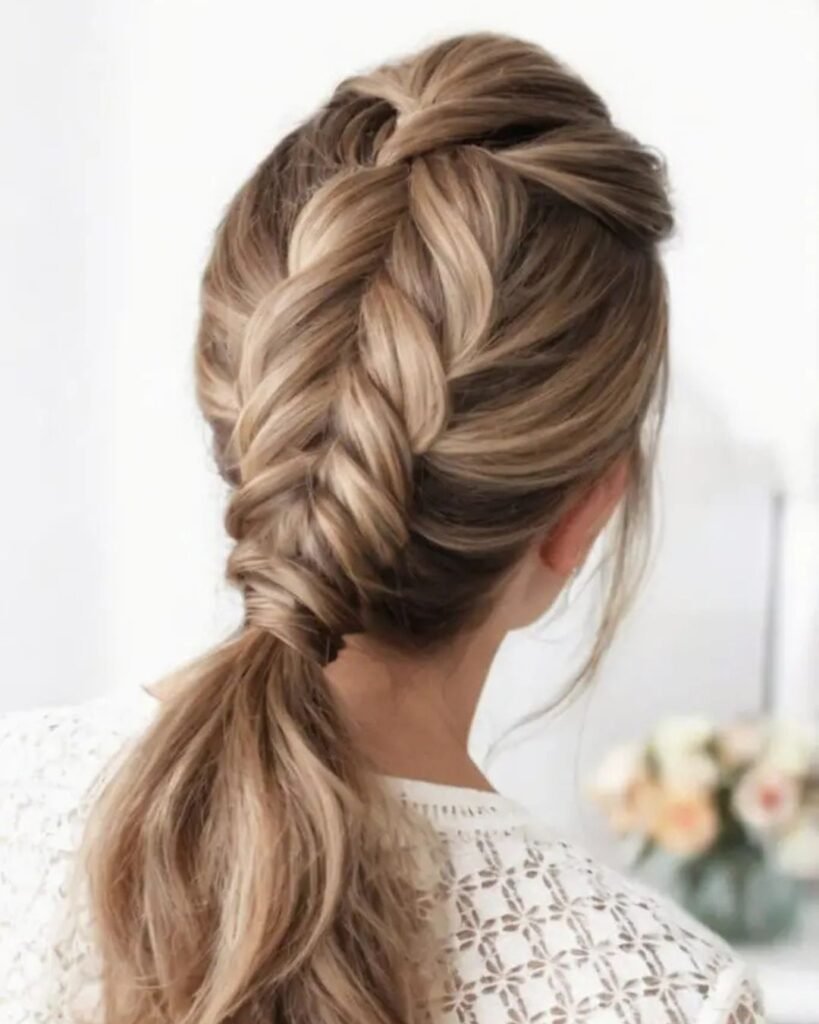 Low ponytail with braid