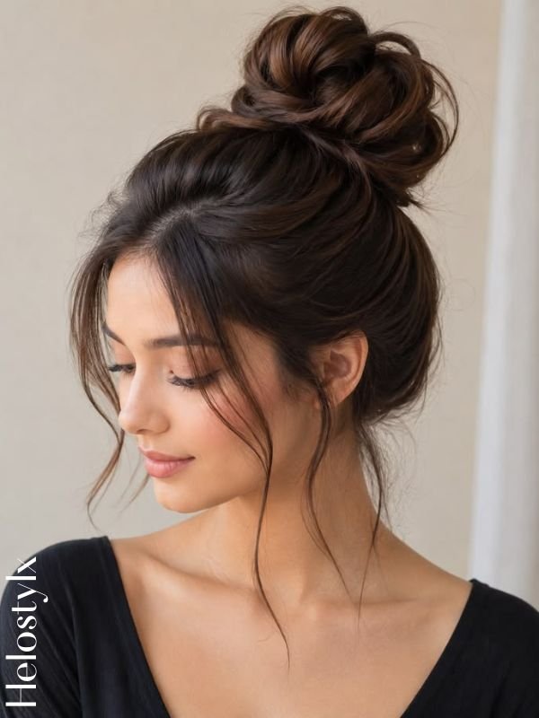 Messy Top Knot with Volume