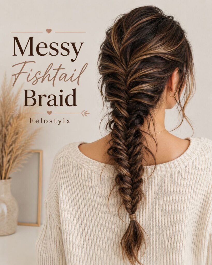 Messy fishtail braid