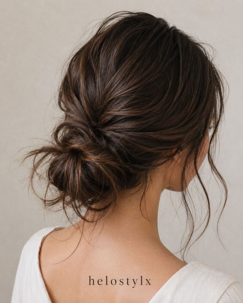 Messy low bun