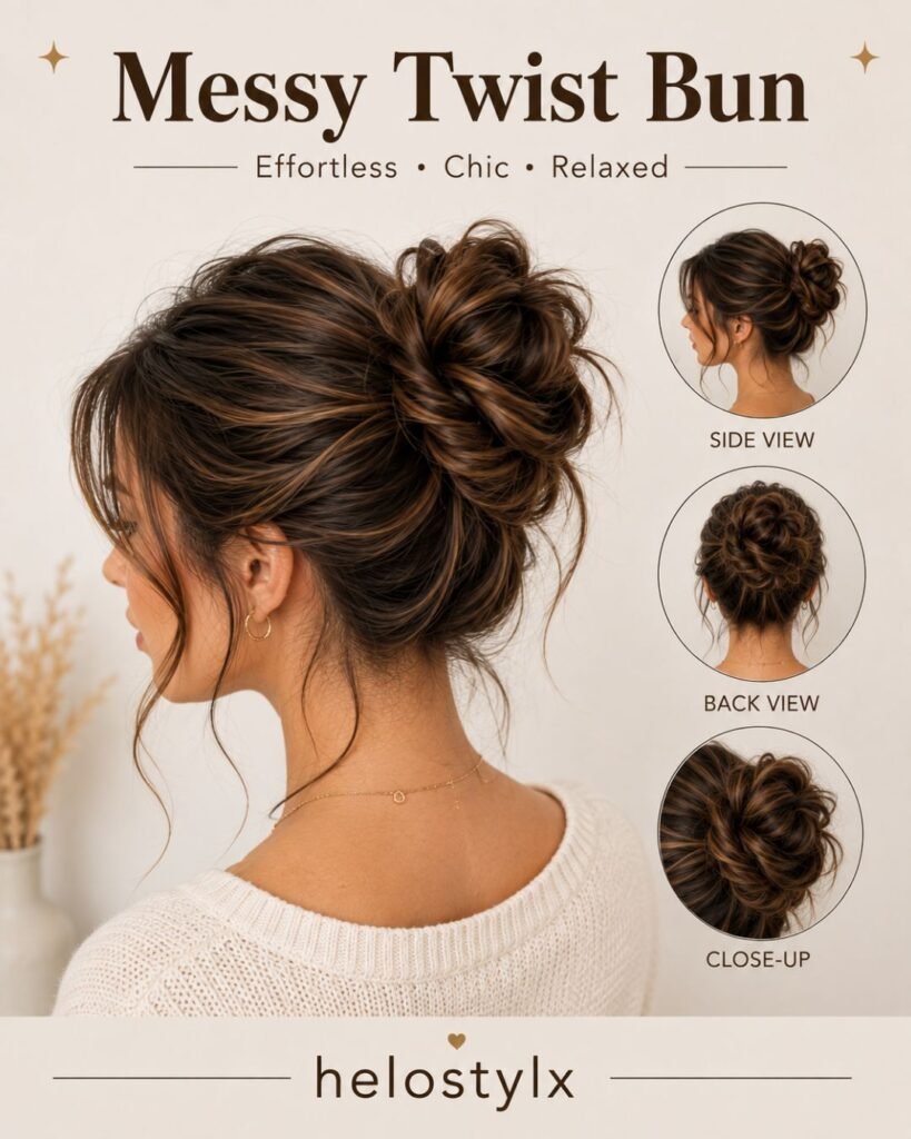 Messy twist bun