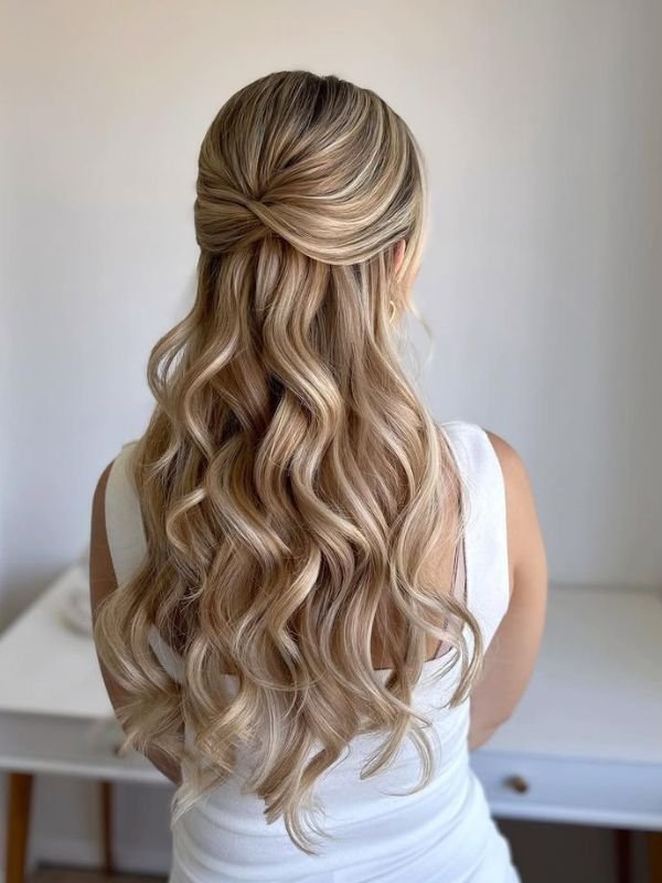 _Ombre Half Up Half Down Wedding Hair