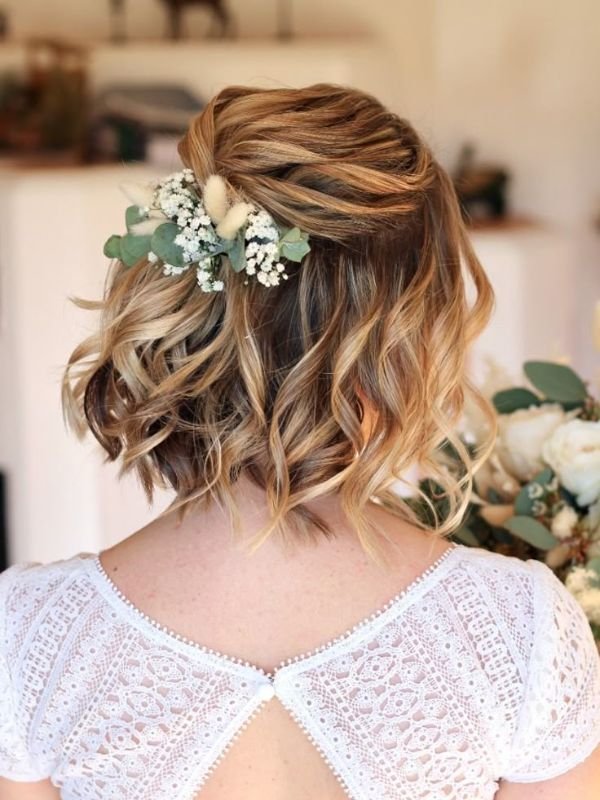 Short Half Up Half Down Wedding Hair