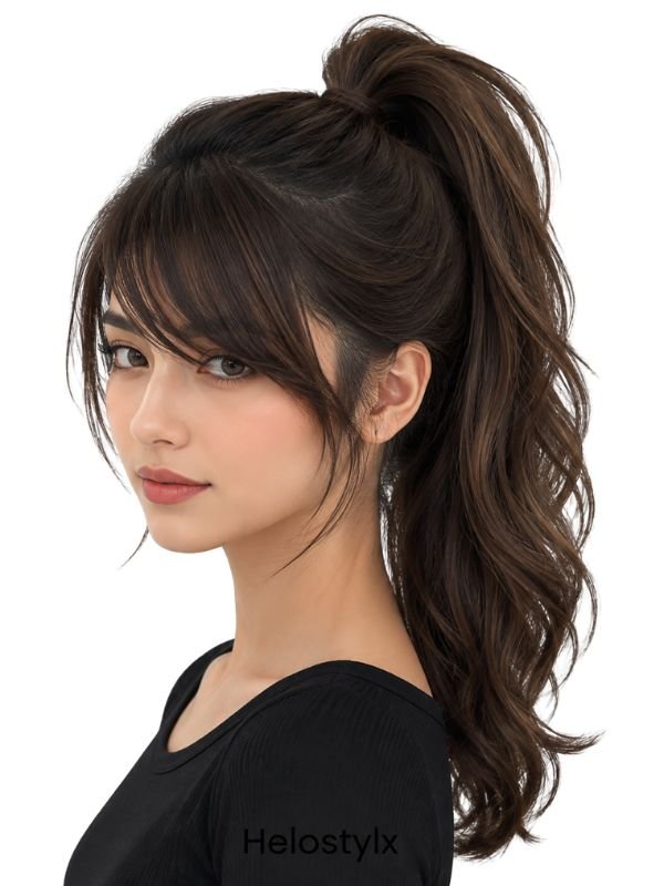 Side Bang High Ponytail