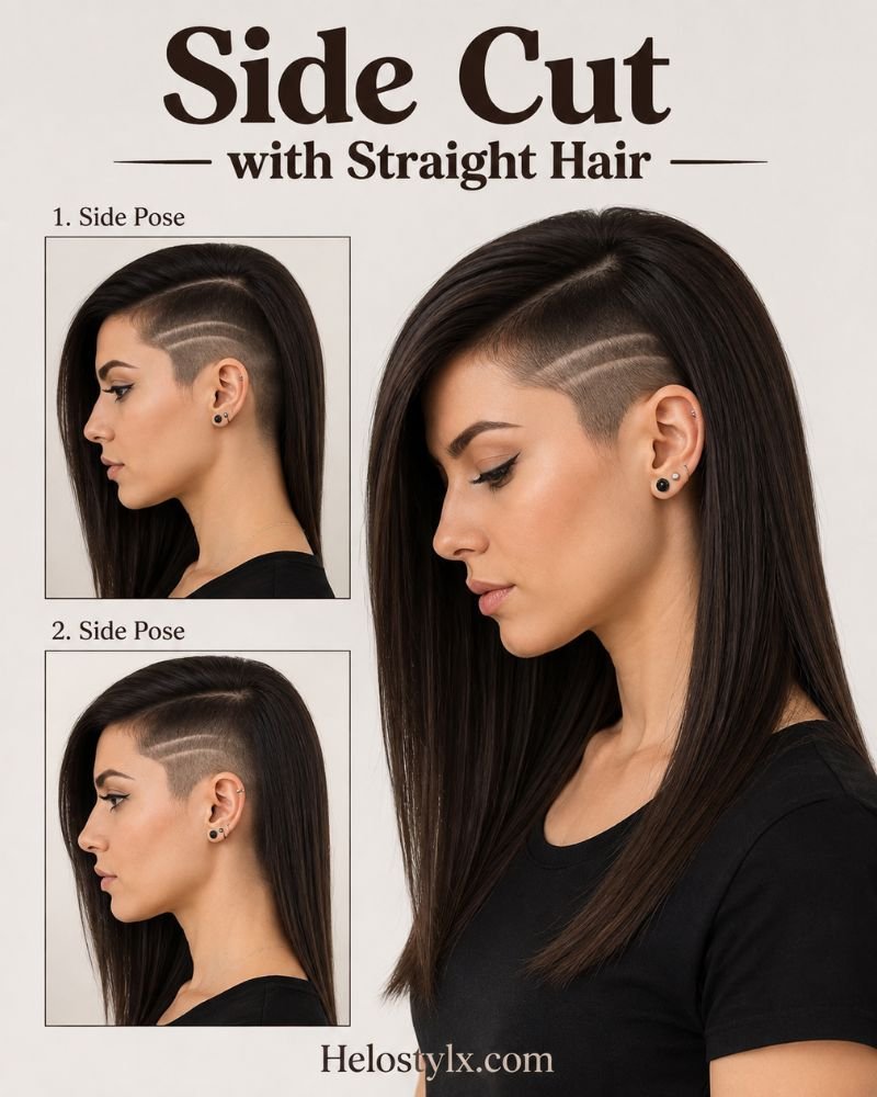 Side Cut with Straight Hair