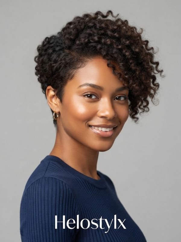 Side-Swept Curly Pixie