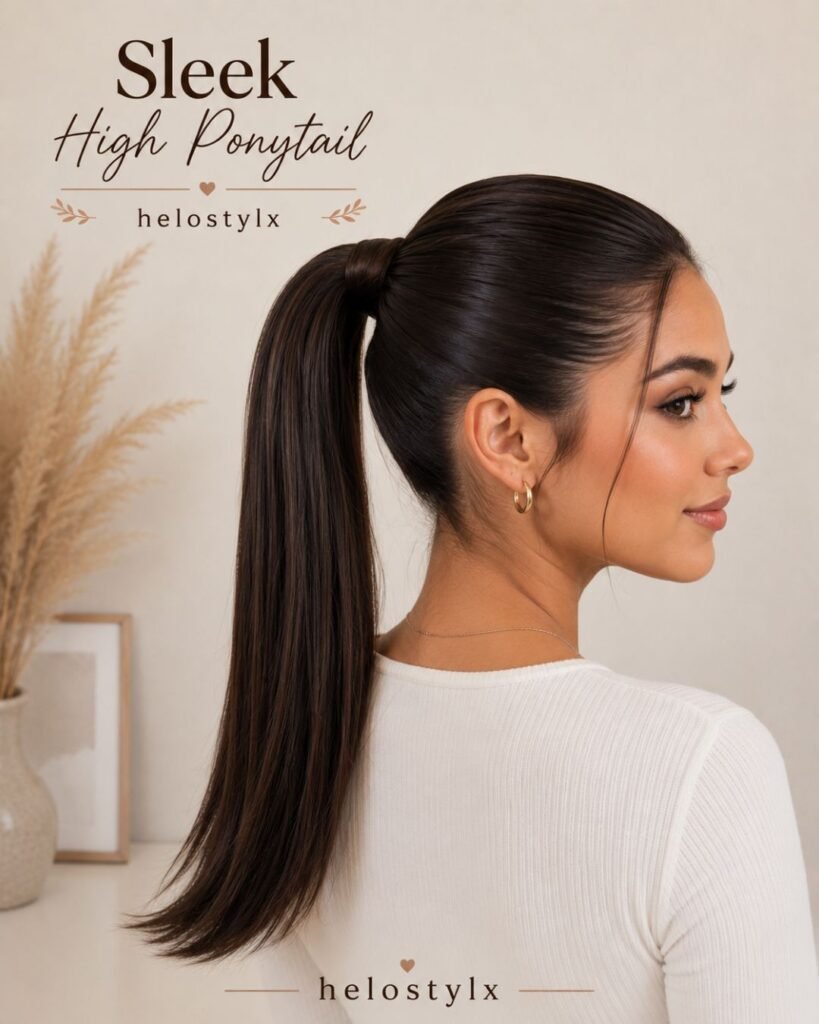 Sleek high ponytail