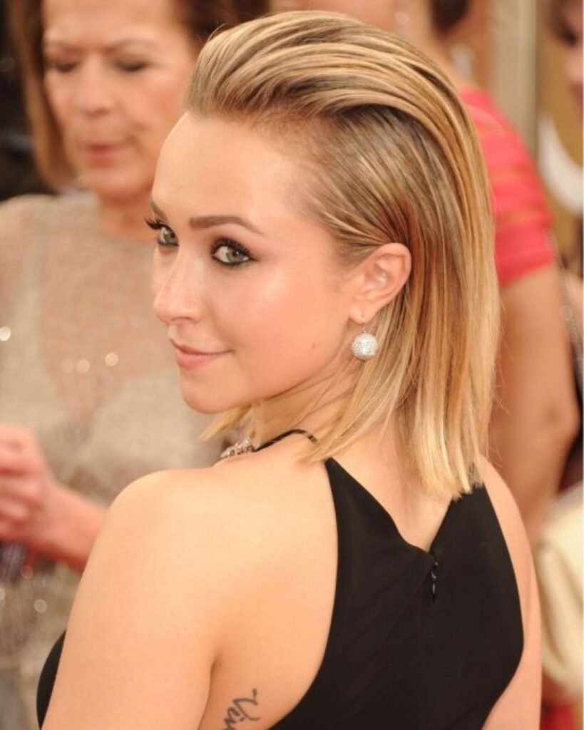 Slicked Back Shoulder Length Haircut