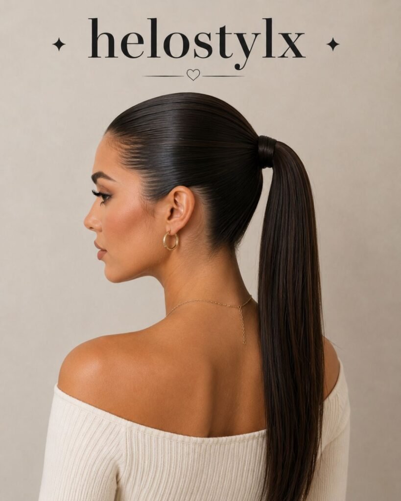 Slicked back ponytail