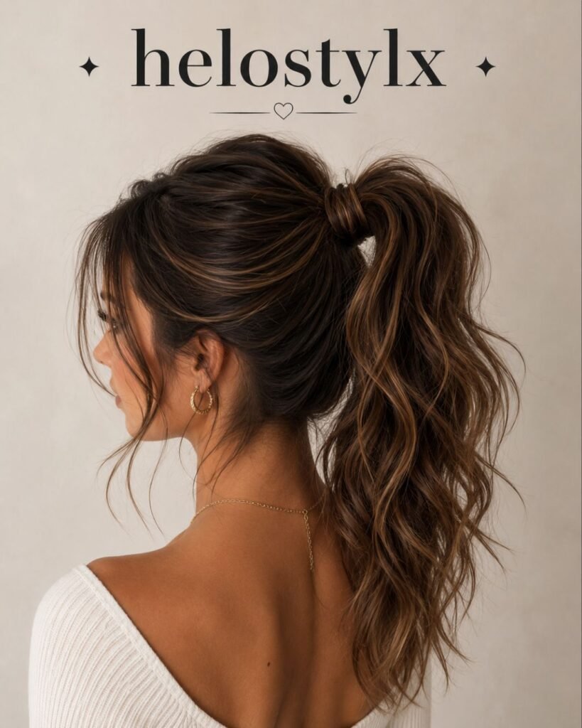 Textured high pony