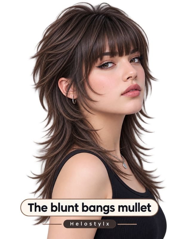 The blunt bangs mullet