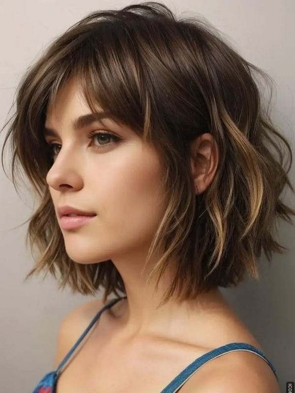 Tousled French Bob With Feathered Layers
