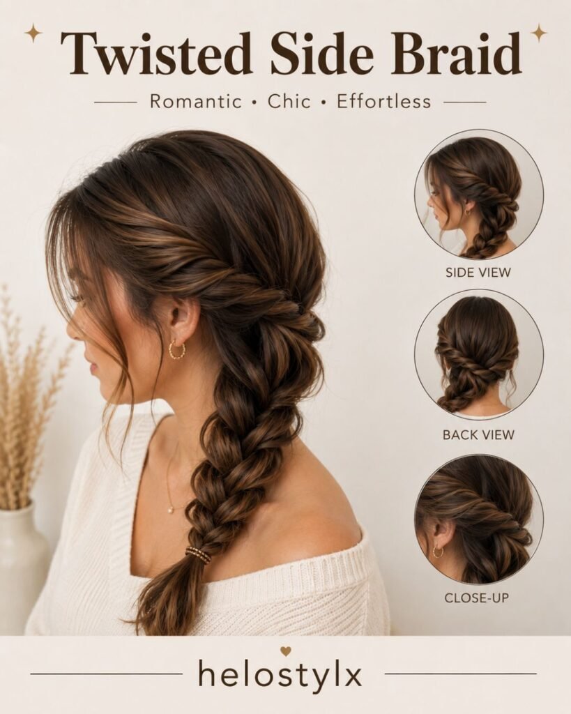 Twisted side braid