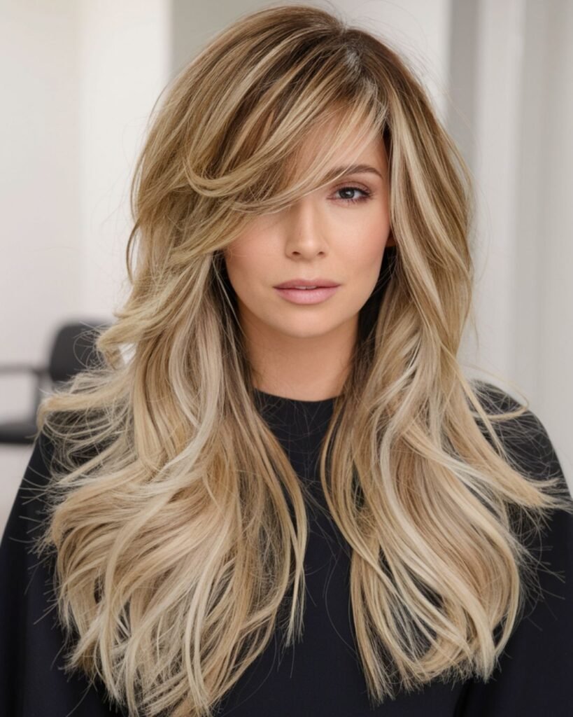 Voluminous Curtain Bang Haircut