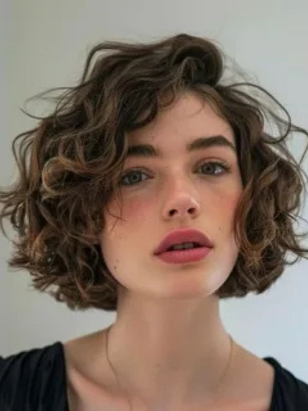Voluminous French Bob With Curly Ends