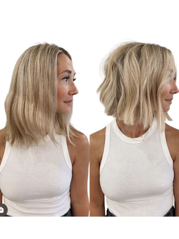 before-And-After Wavy French Bob With Volume