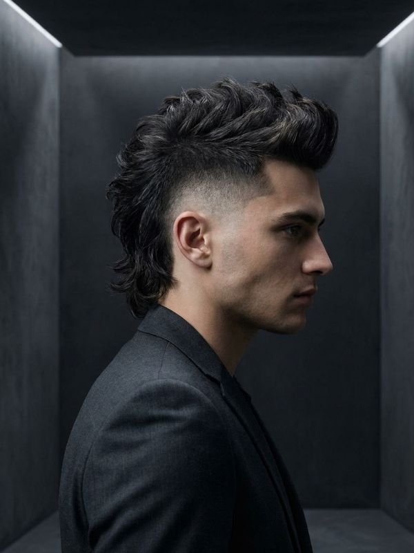 Burst Fade Mohawk Mullet