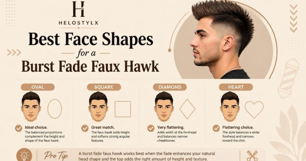 Best Face Shapes for a Burst Fade Faux Hawk